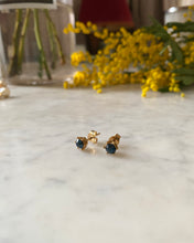 Load image into Gallery viewer, Vintage blue rhinestone stud earrings