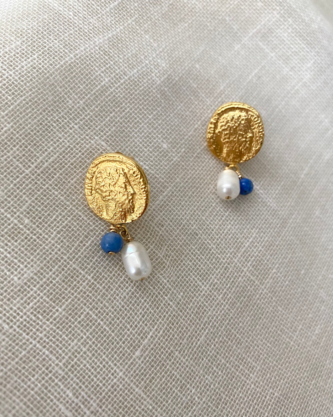 Boucles d’Oreilles Azul perles