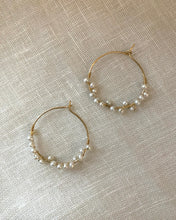 Load image into Gallery viewer, Pearl hoop earrings
