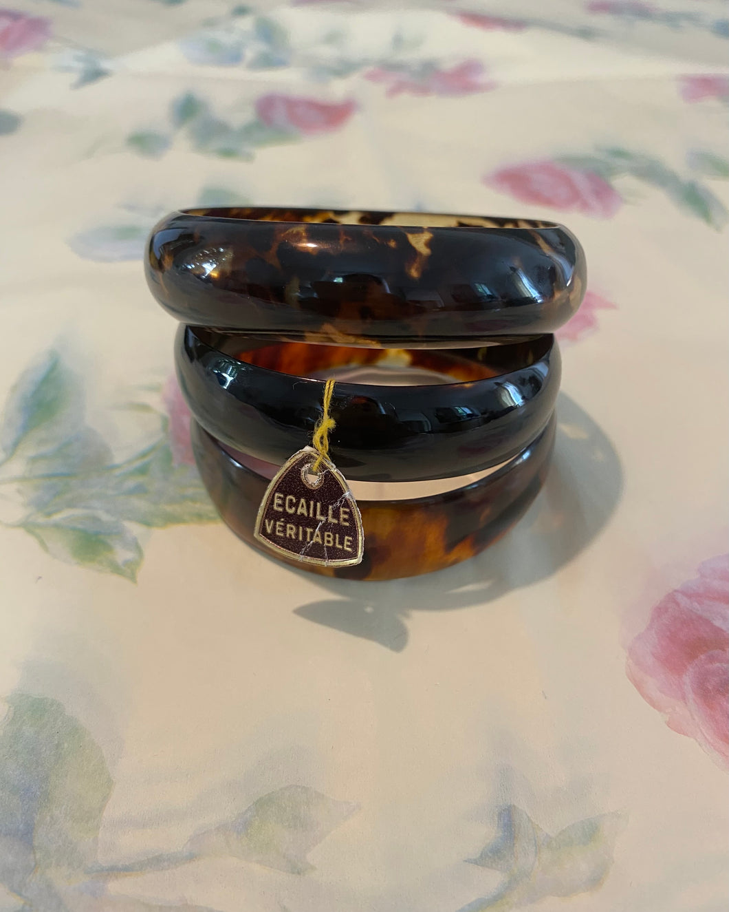 Bracelet vintage écaille de tortue véritable