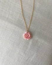 Load image into Gallery viewer, Pink Pearly Rose Necklace
