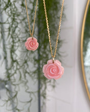 Load image into Gallery viewer, Pink Pearly Rose Necklace
