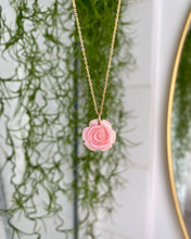 Load image into Gallery viewer, Pink Pearly Rose Necklace

