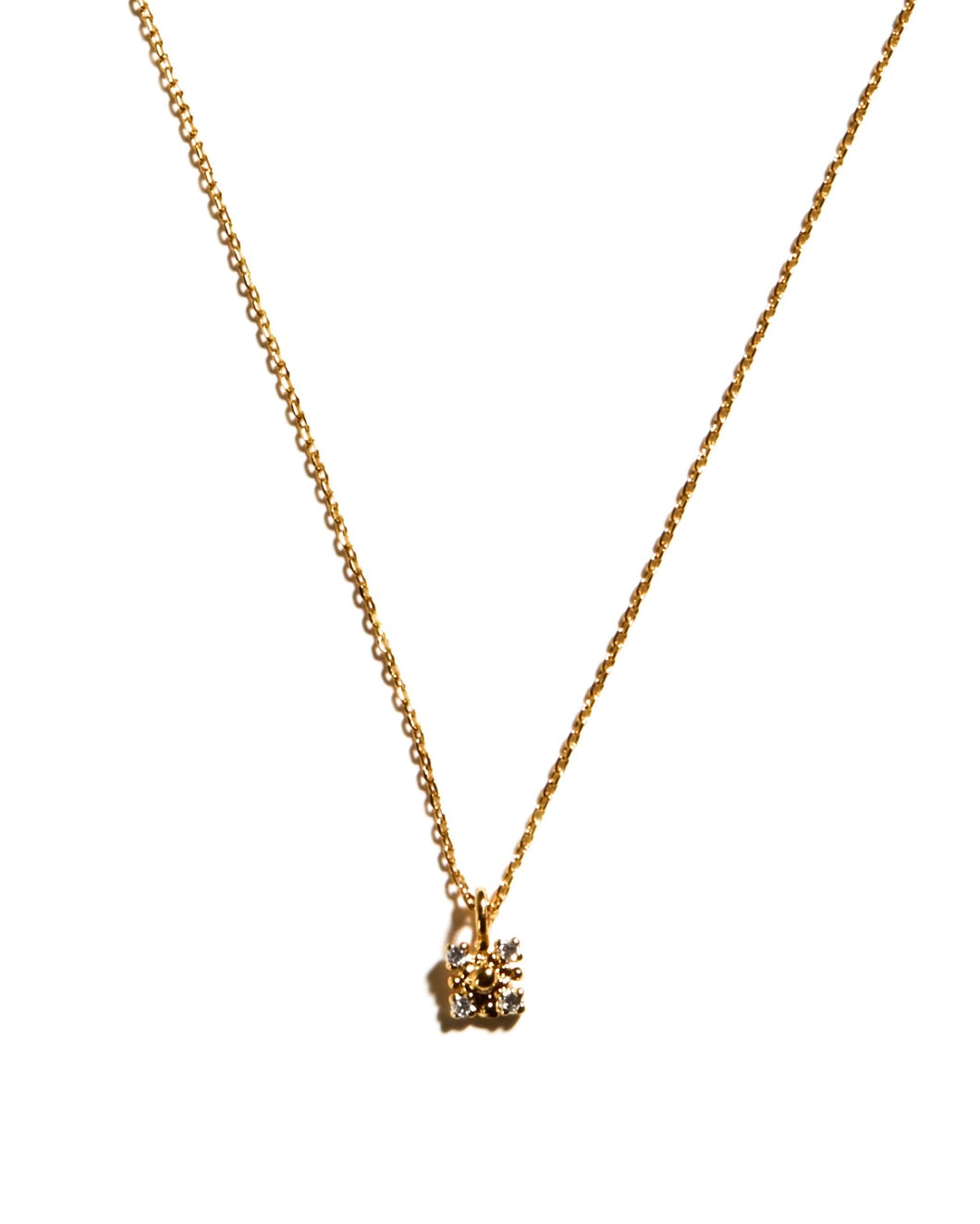 Necklace with rhinestone pendant