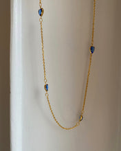 Load image into Gallery viewer, Vintage Blue Heart Long Necklace
