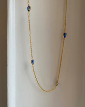Charger l&#39;image dans la galerie, Collier sautoir Coeur Bleu vintage

