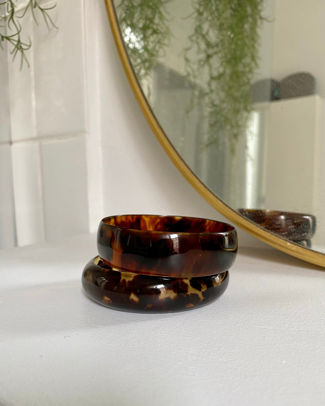 Bracelet vintage écaille de tortue véritable