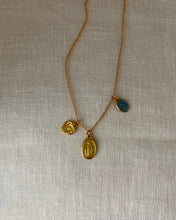Load image into Gallery viewer, Vintage enameled Virgin Mary trio necklace
