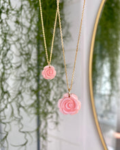 Load image into Gallery viewer, Pink Pearly Rose Necklace
