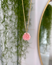 Load image into Gallery viewer, Pink Pearly Rose Necklace
