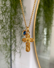 Charger l&#39;image dans la galerie, Collier Croix Flore vintage

