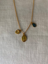 Load image into Gallery viewer, Vintage enameled Virgin Mary trio necklace
