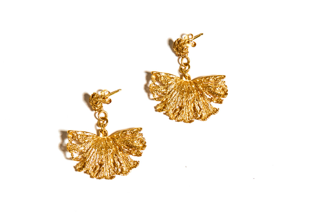 Boucles d'Oreilles Feuille ajourée