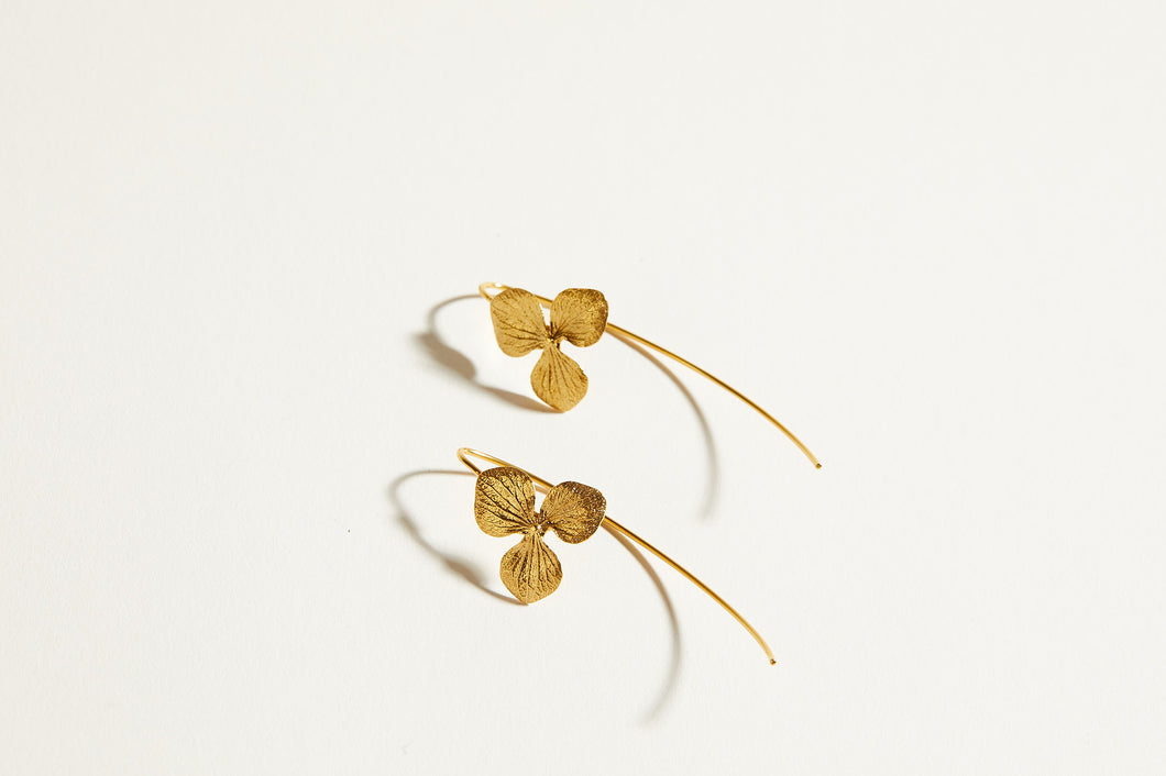 Boucles d’Oreilles Fleur d’hortensia tiges