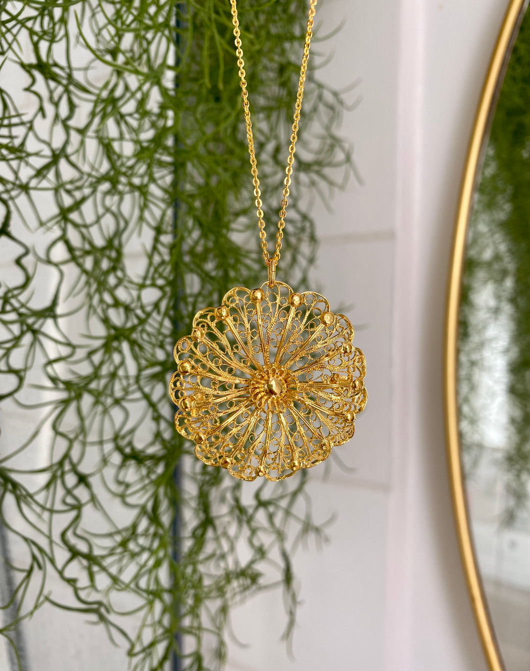 Collier/ broche fleur vintage Clémence