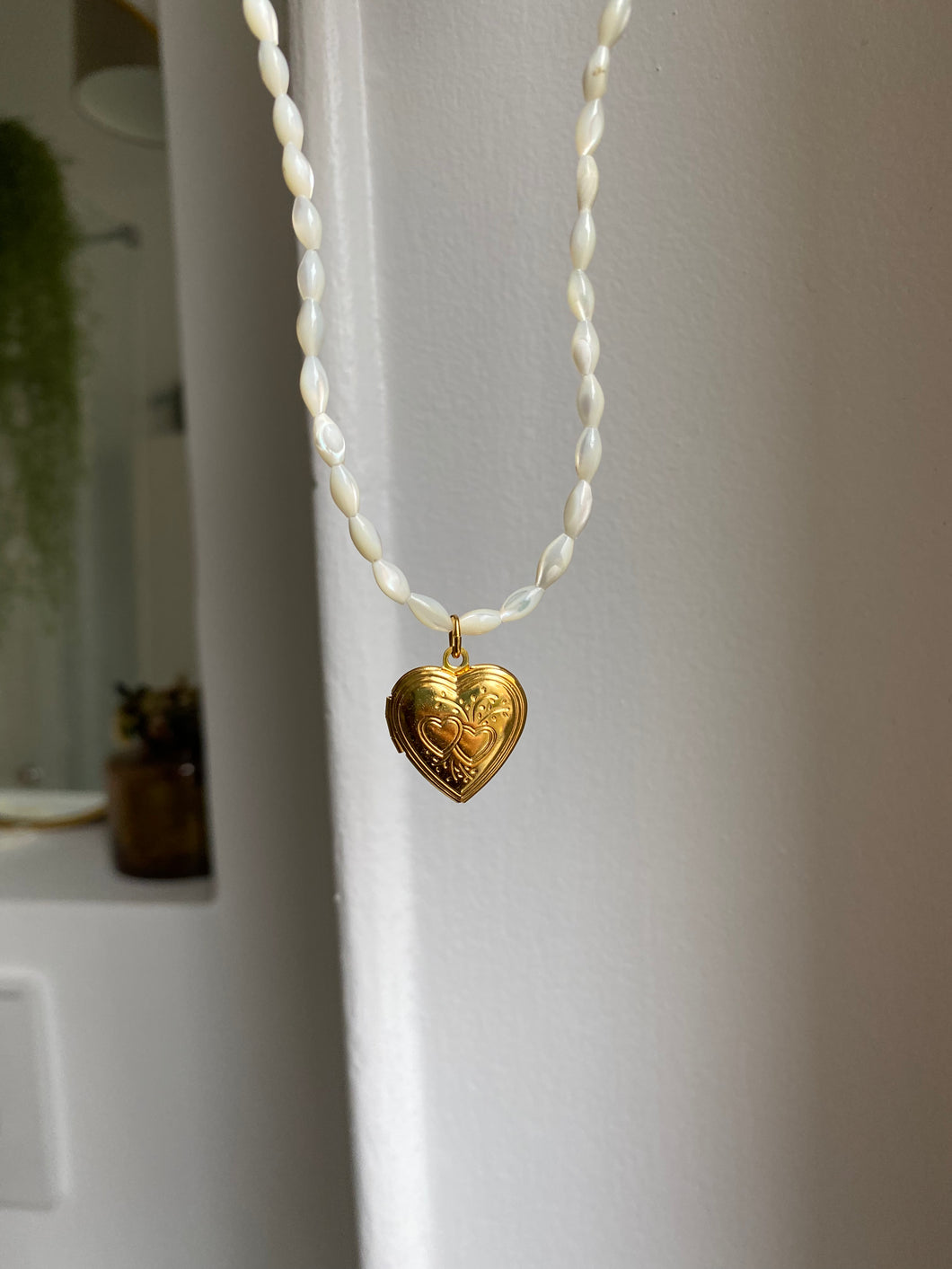 Collier nacré Coeur vintage réédition